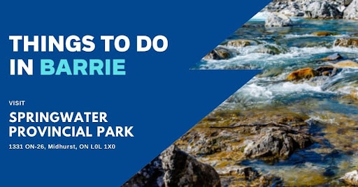 Advertisement for Springwater Provincial Park in Barrie, Ontario